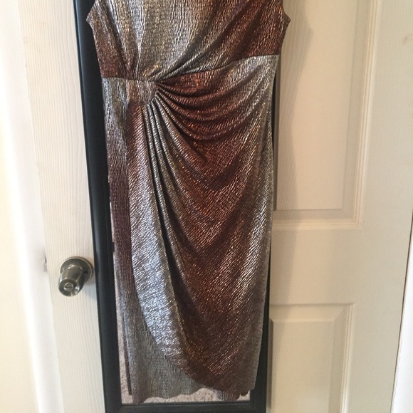 SOLD Silver & Bronze Dress Barn Cocktail Dress - Picture 2 of 4
